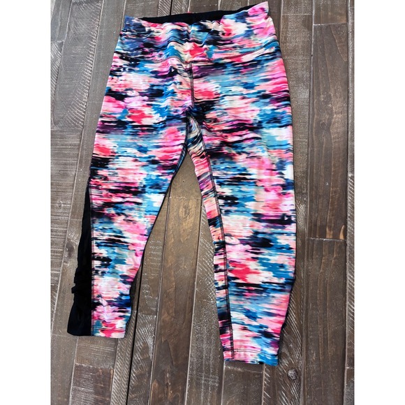 RBX Pants - RBX Activewear Capri Leggings Women's Size Large Tie Dye Black Trim